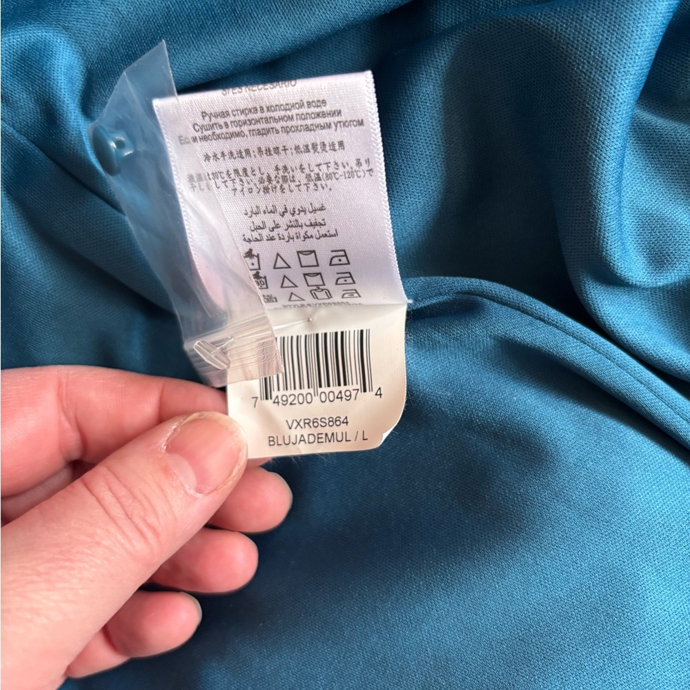 BCBGeneration Blue and White‎ Halter Mini Dress Size Large - Picture 11 of 11
